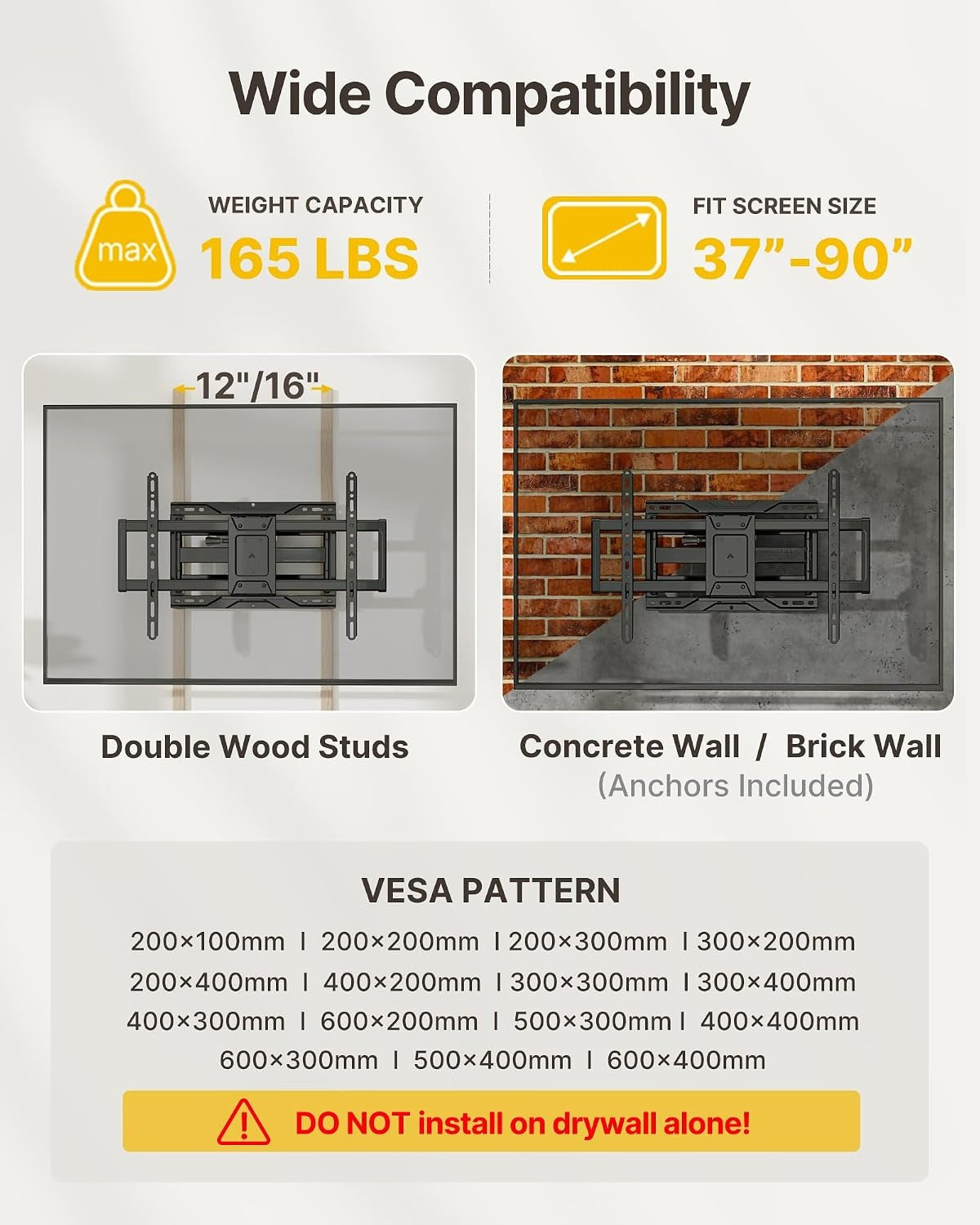 Heavy‑Duty Full‑Motion TV Wall Mount