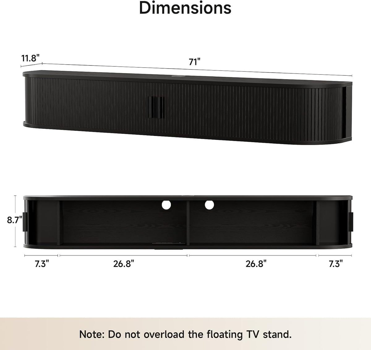 Wall‑Mounted Floating TV Entertainment Console