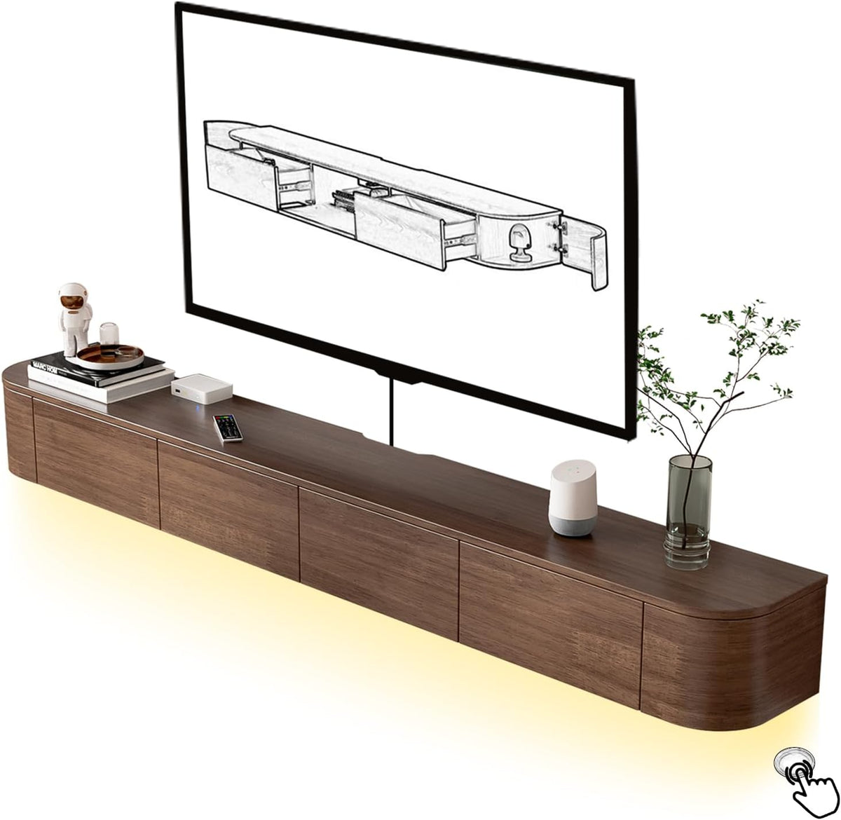 Solid Wood Floating TV Media Console