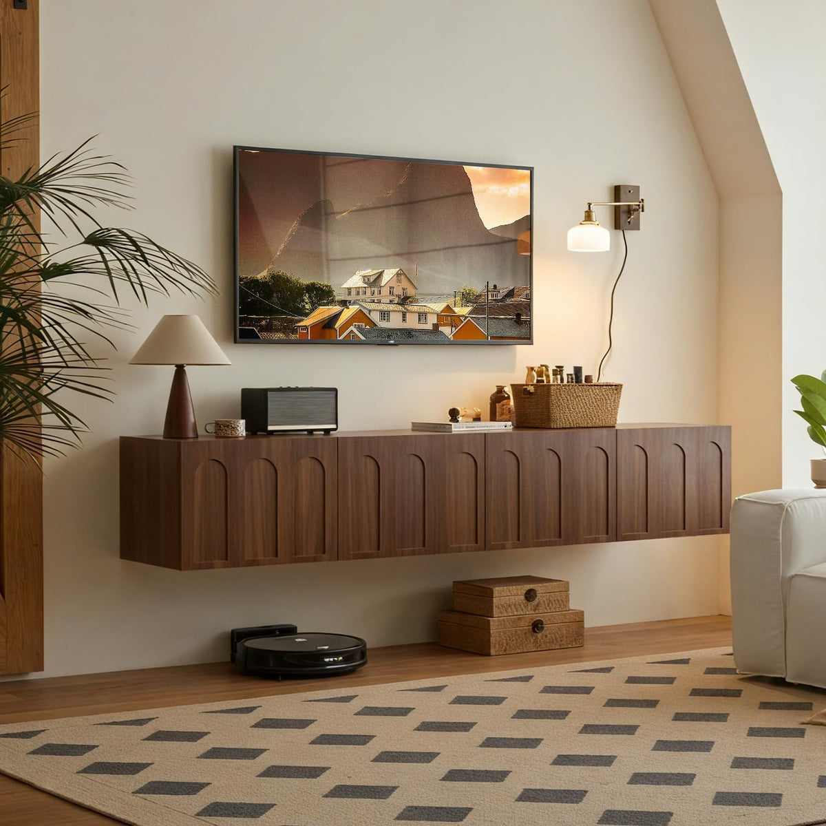 Wall‑Mounted Floating TV Console Stand