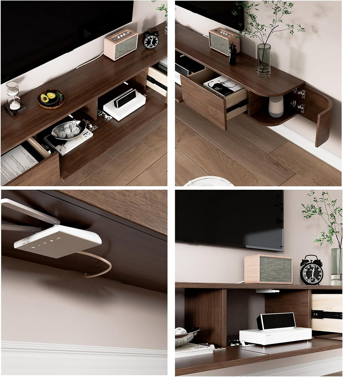 Solid Wood Floating TV Media Console