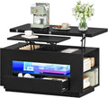 LED Lift‑Top Storage Coffee Center Table