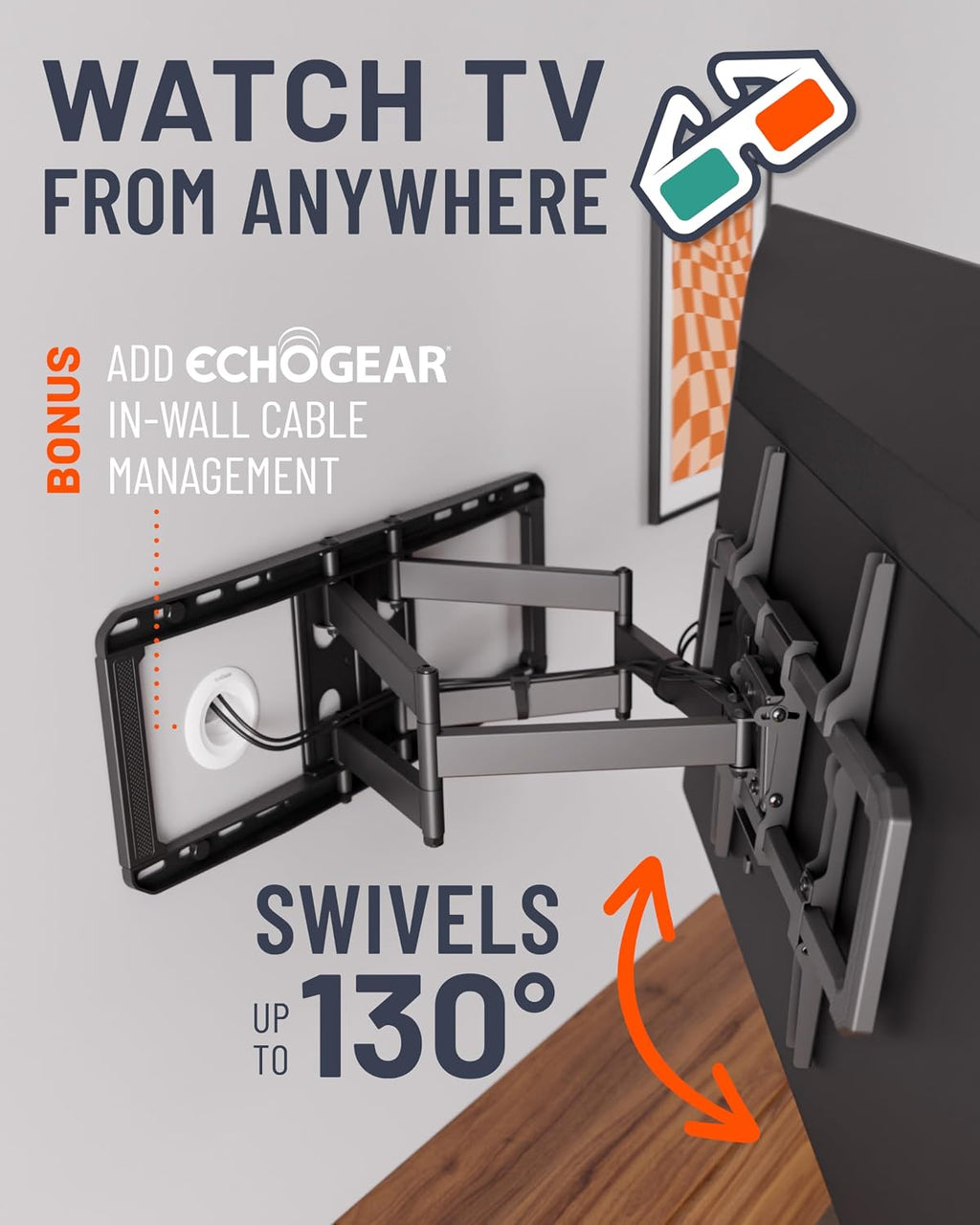 Full‑Motion Large TV Wall Mount