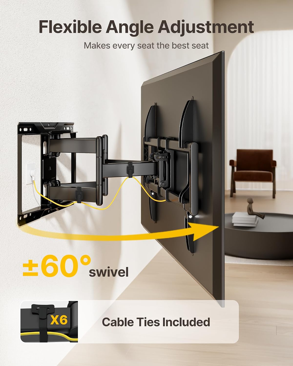 Heavy‑Duty Full‑Motion TV Wall Mount