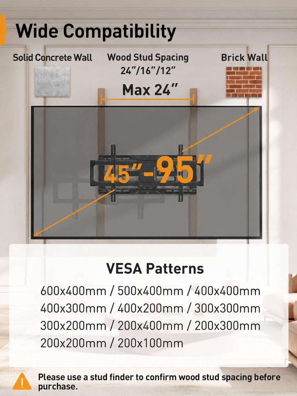 Full‑Motion Large TV Wall Mount