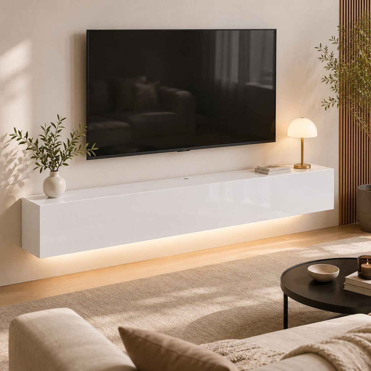 LED Floating Wall‑Mounted TV Console