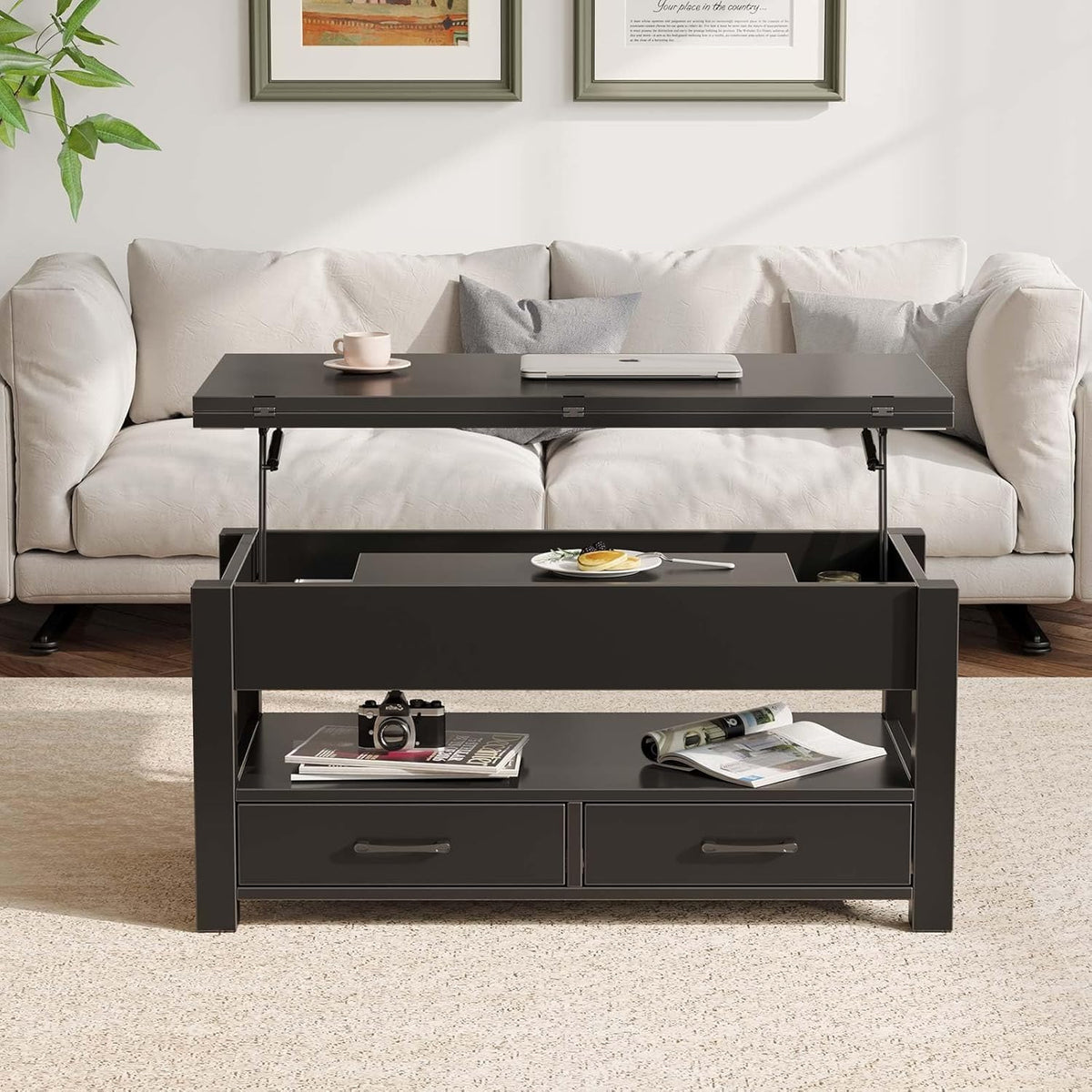 Lift‑Top Storage Convertible Coffee Table