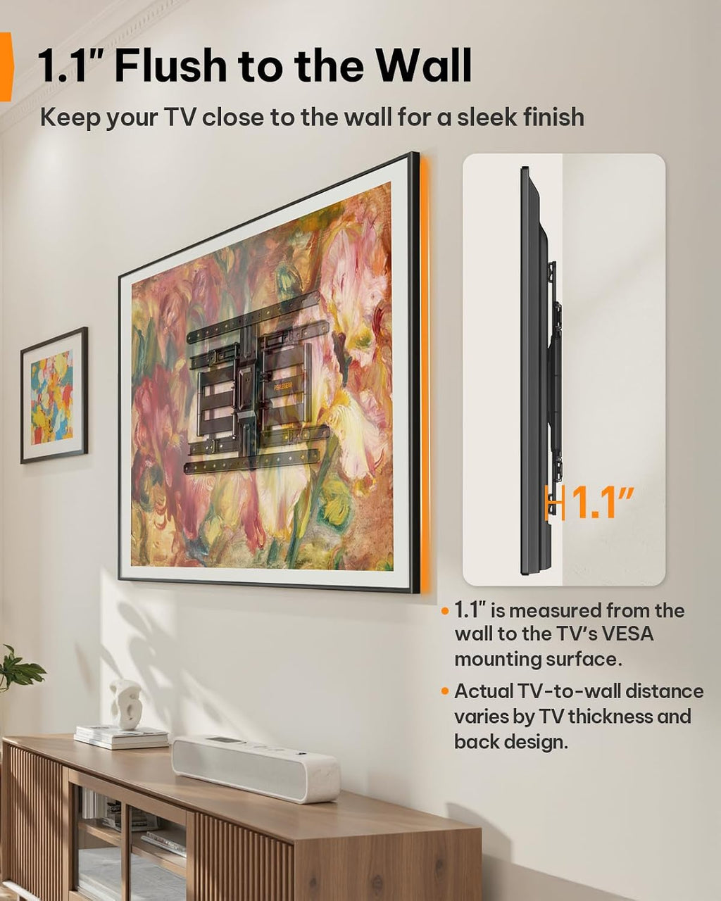 Full‑Motion Ultra Slim TV Wall Mount