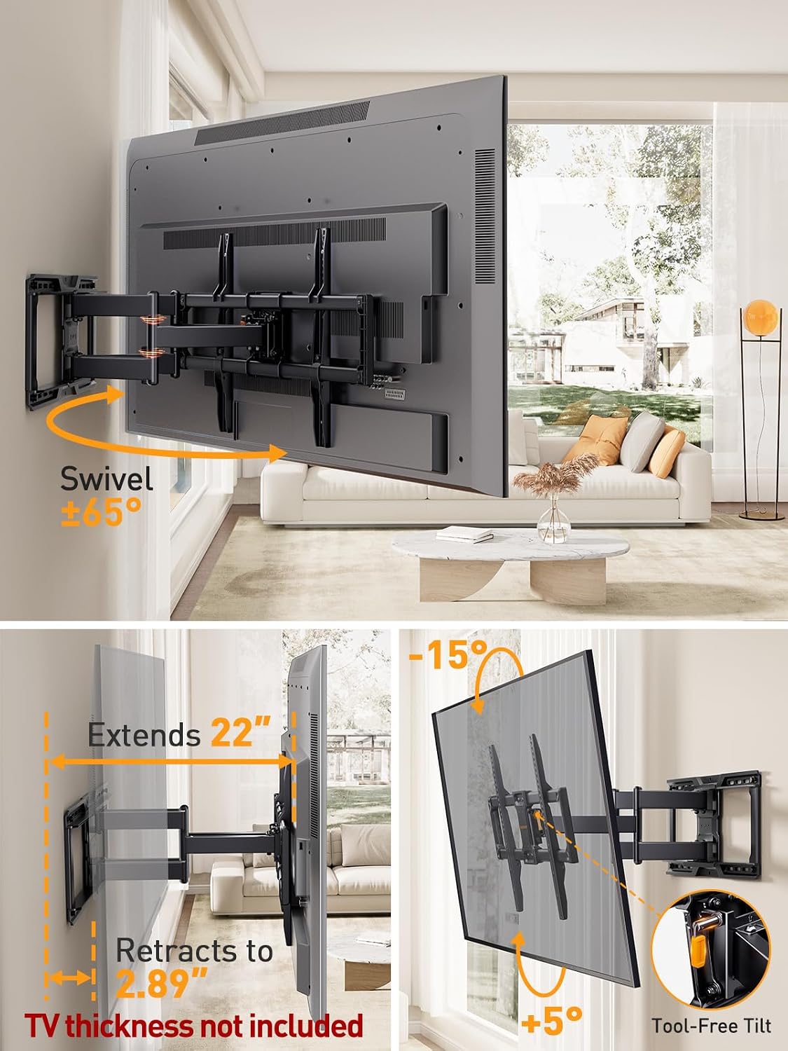 Full‑Motion Large TV Wall Mount