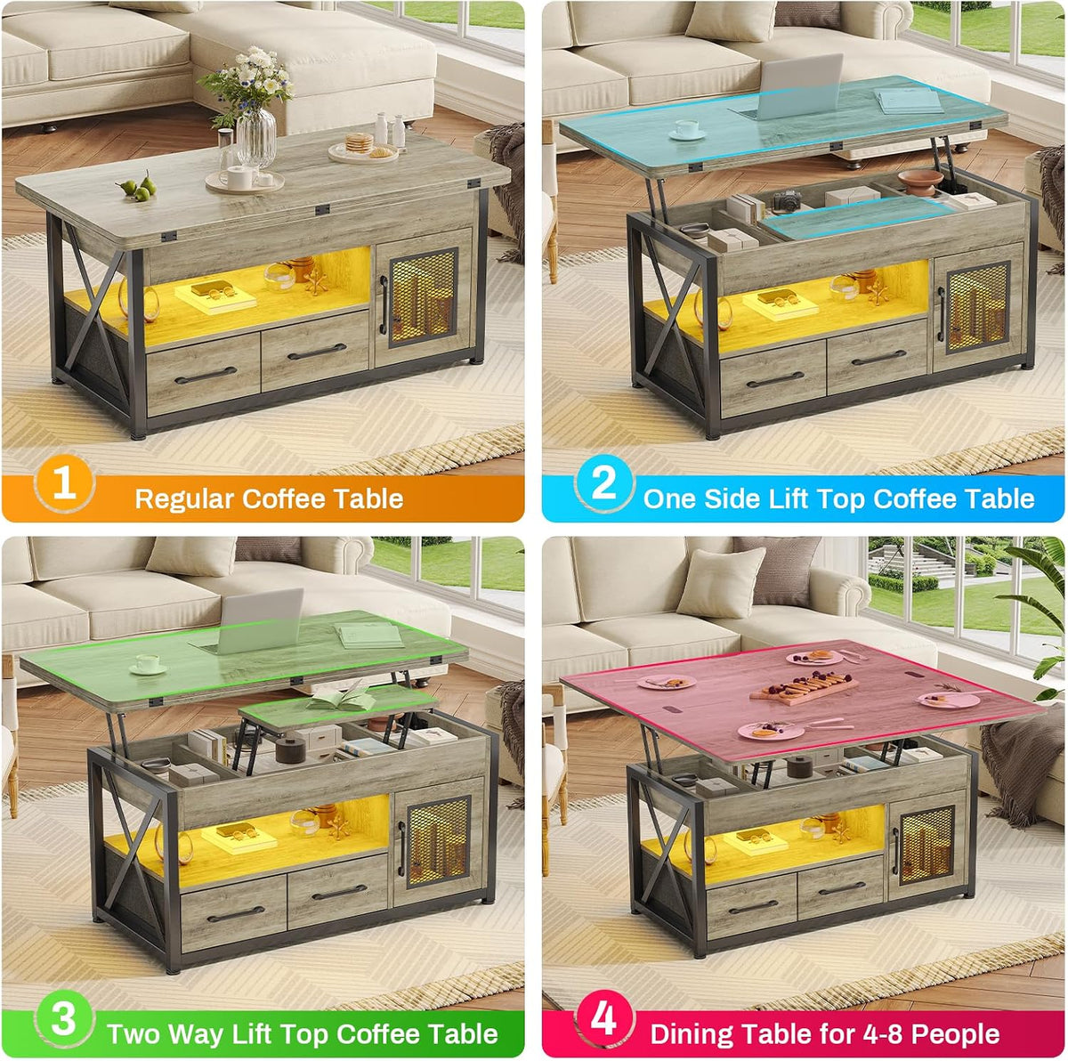 Multi‑Function Lift‑Top Storage Coffee Table