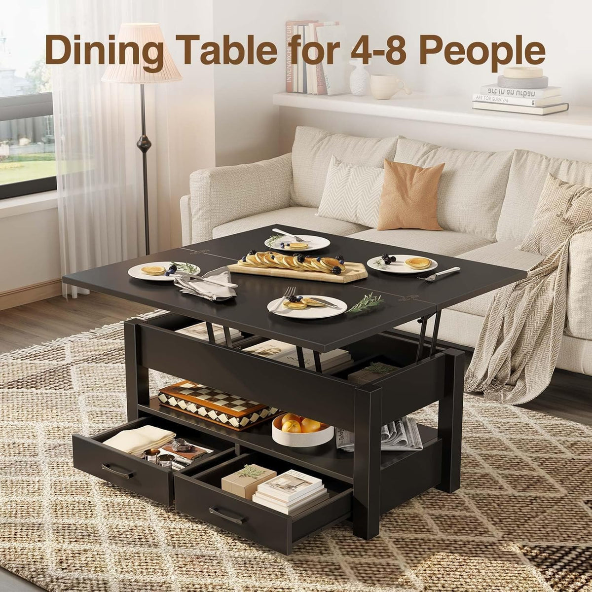Lift‑Top Storage Convertible Coffee Table