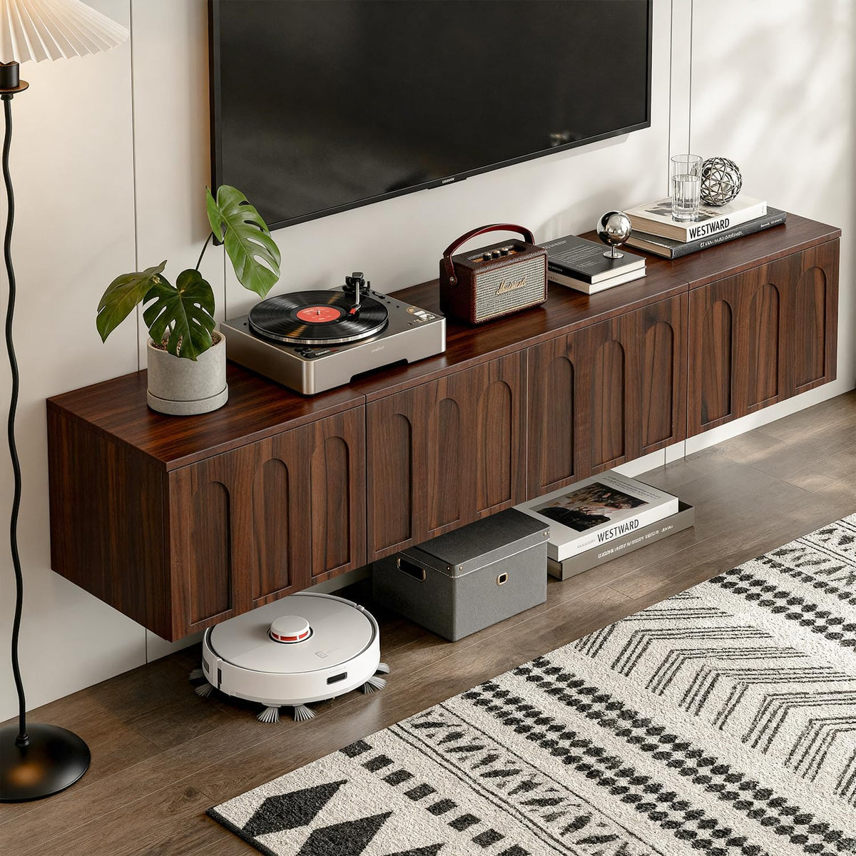 Wall‑Mounted Floating TV Console Stand