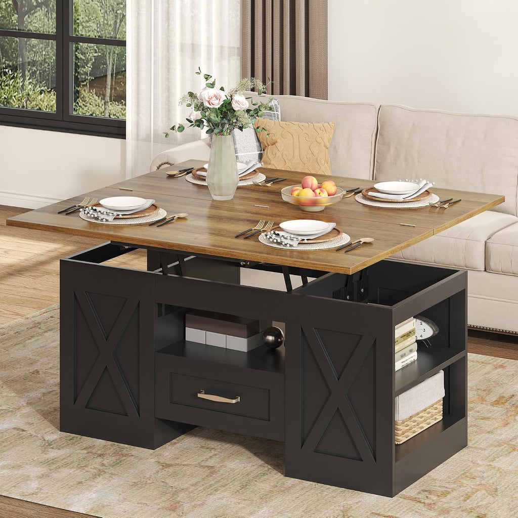 Farmhouse Lift‑Top Storage Coffee Table