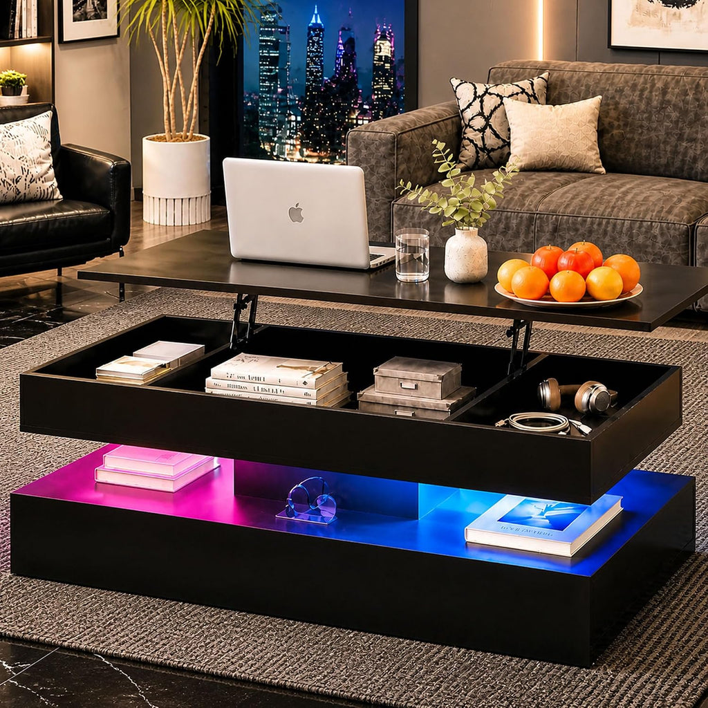 Lift‑Top Storage Wooden Coffee Table