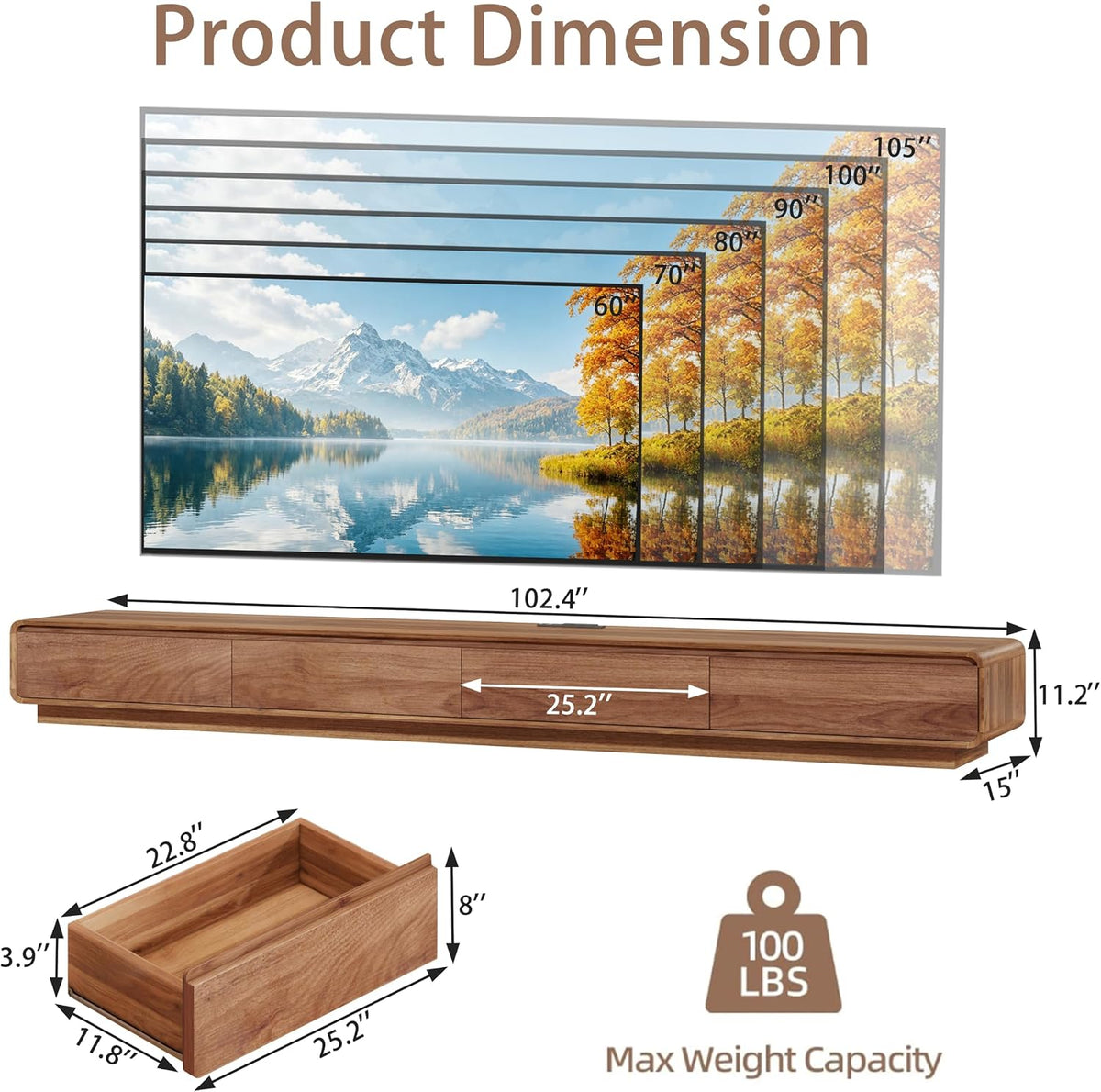 Wall‑Mounted Floating TV Media Console