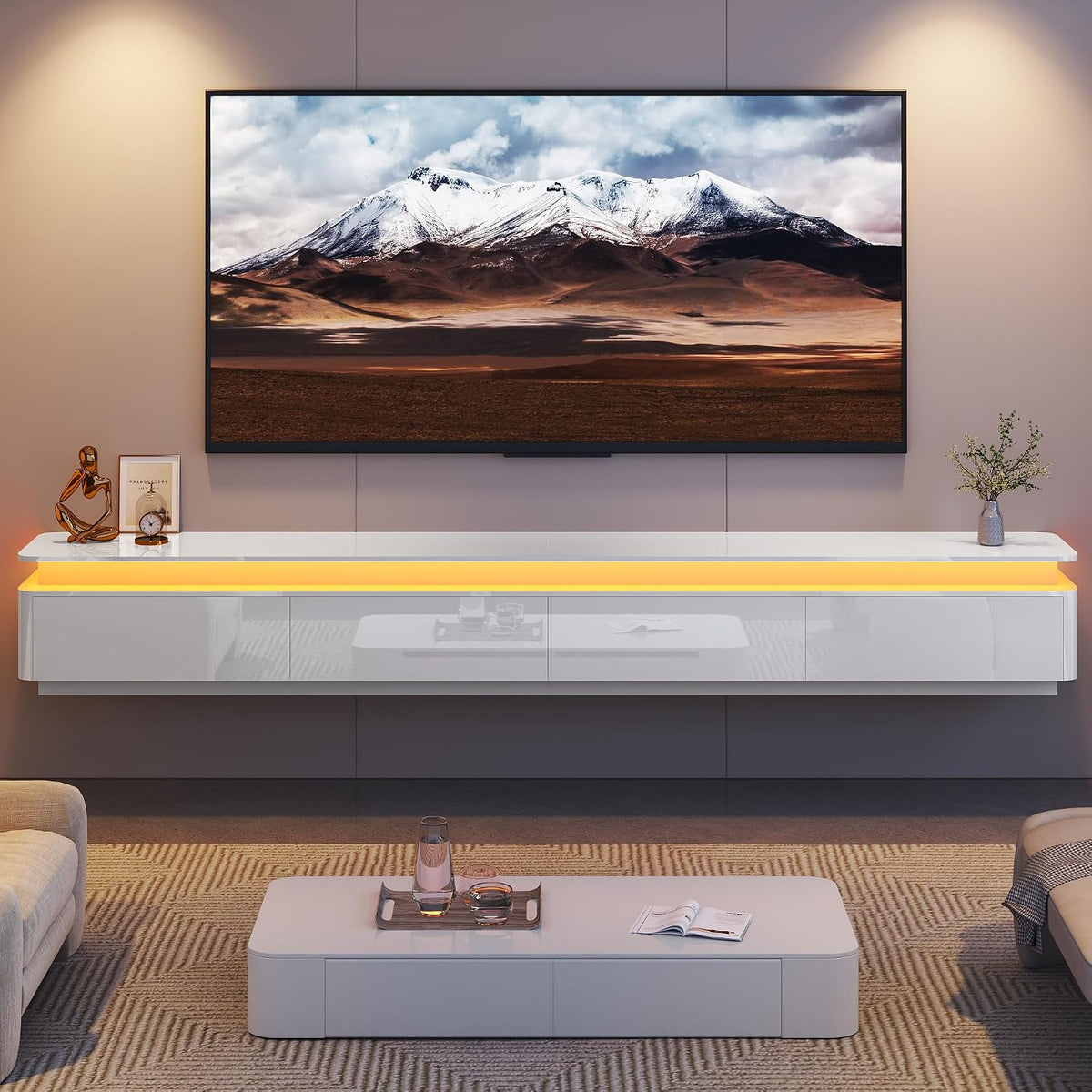 Wall‑Mounted Floating TV Console Stand