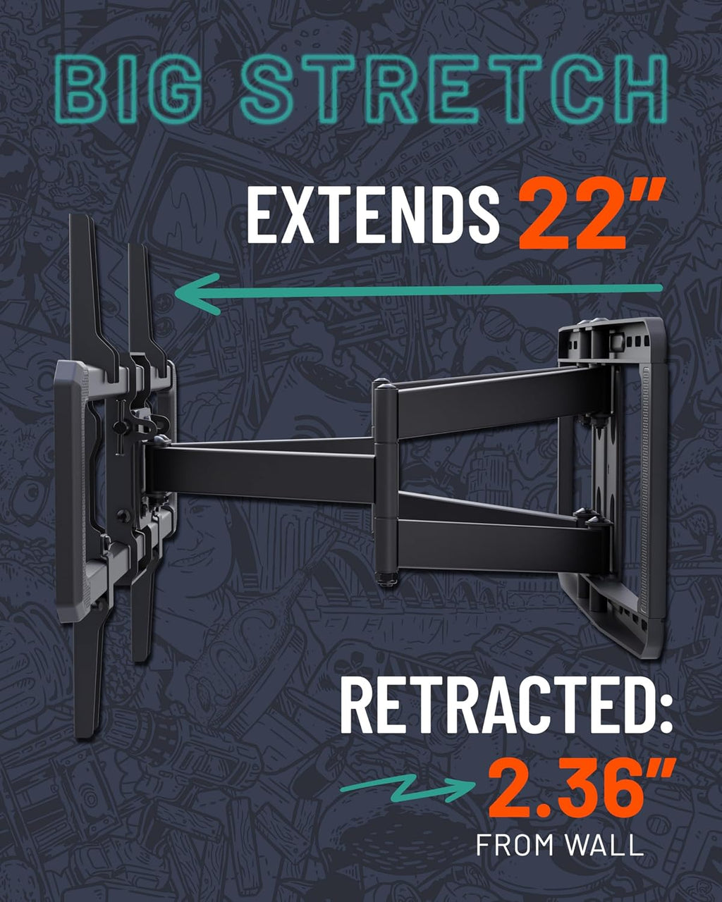 Full‑Motion Large TV Wall Mount
