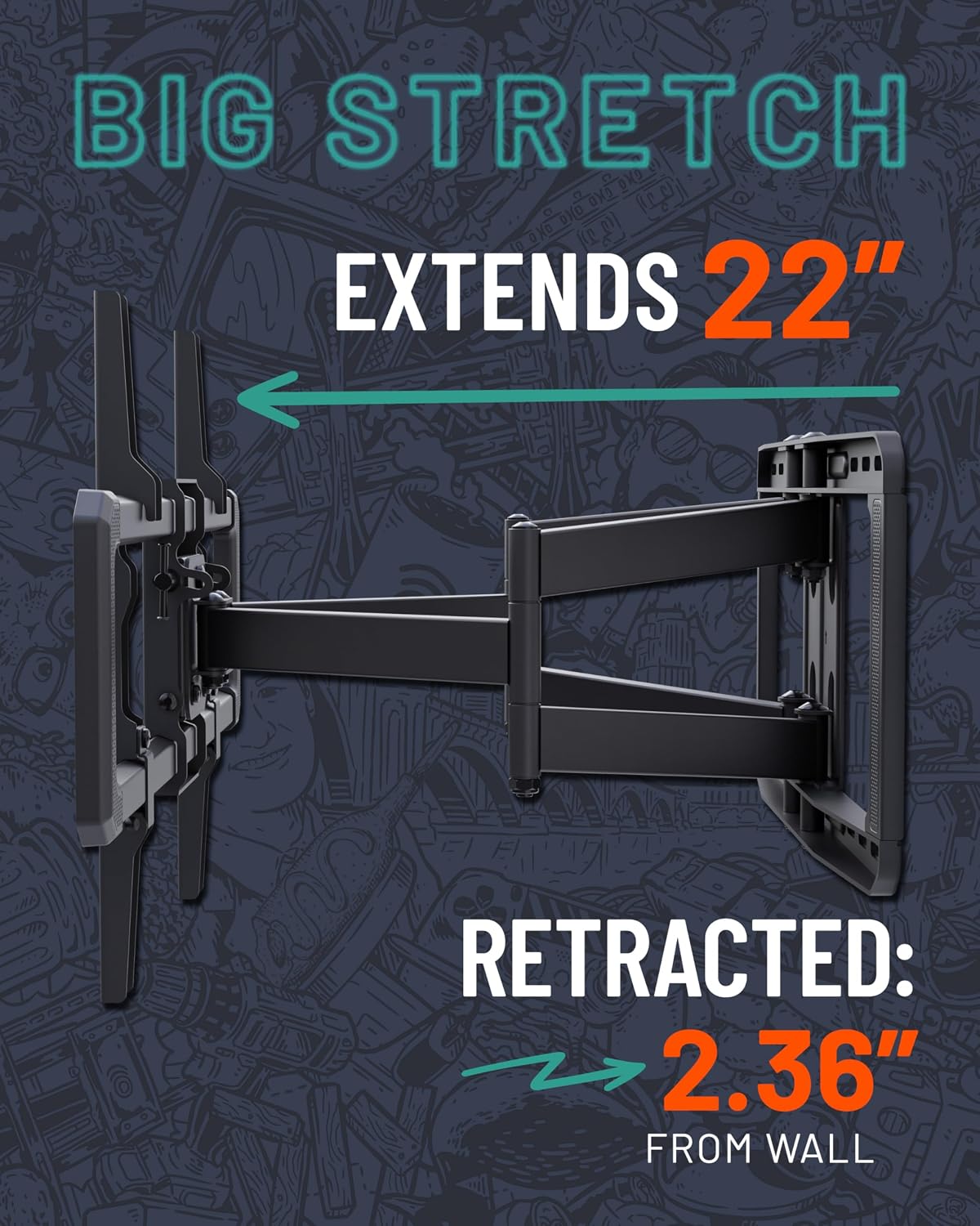Full‑Motion Large TV Wall Mount