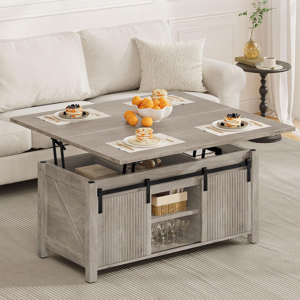 Farmhouse Convertible Lift‑Top Coffee Table