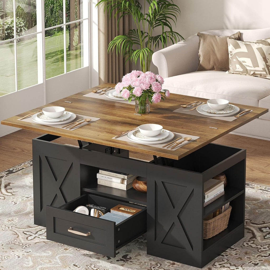 Farmhouse Lift‑Top Storage Coffee Table