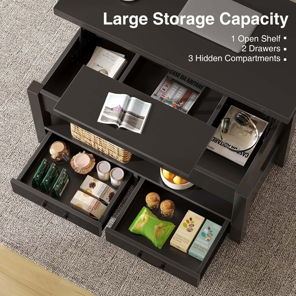 Lift‑Top Storage Convertible Coffee Table