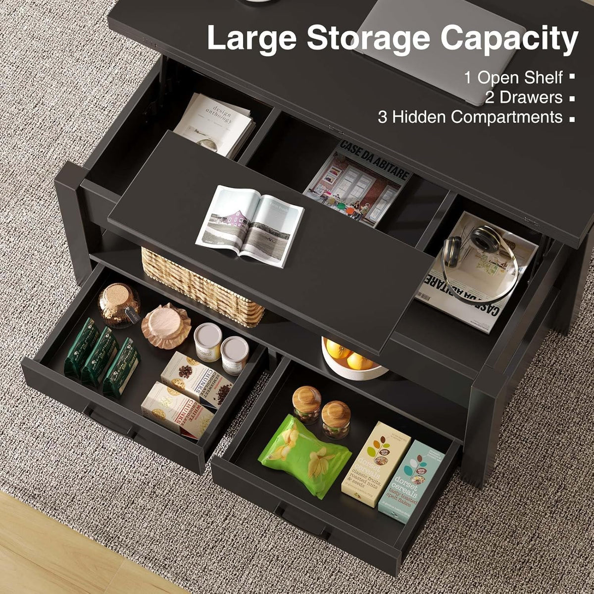 Lift‑Top Storage Convertible Coffee Table