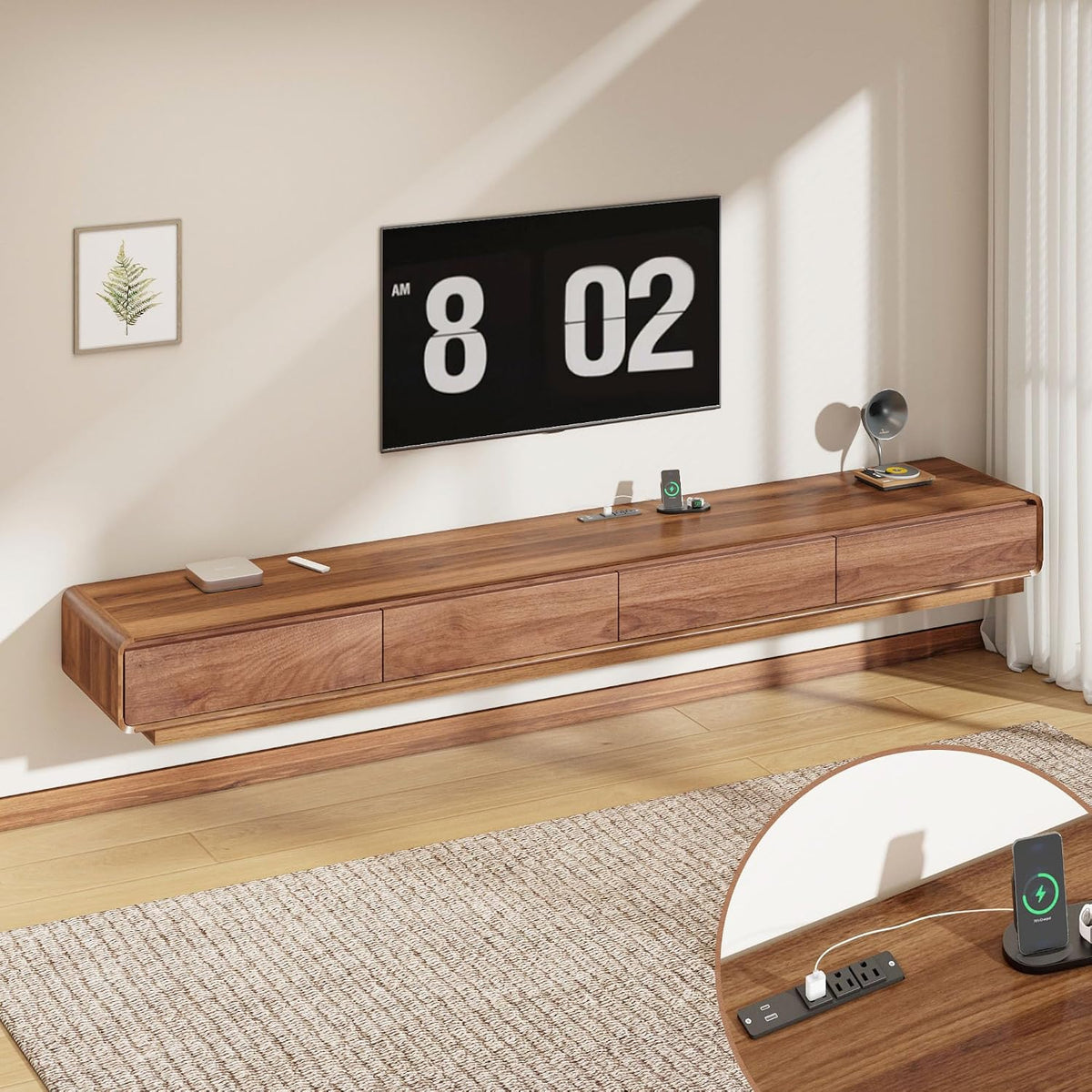 Wall‑Mounted Floating TV Media Console