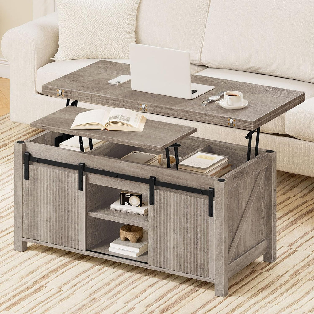 Farmhouse Convertible Lift‑Top Coffee Table