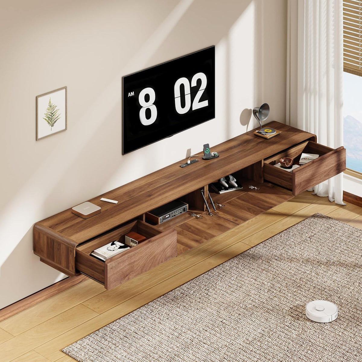 Wall‑Mounted Floating TV Media Console