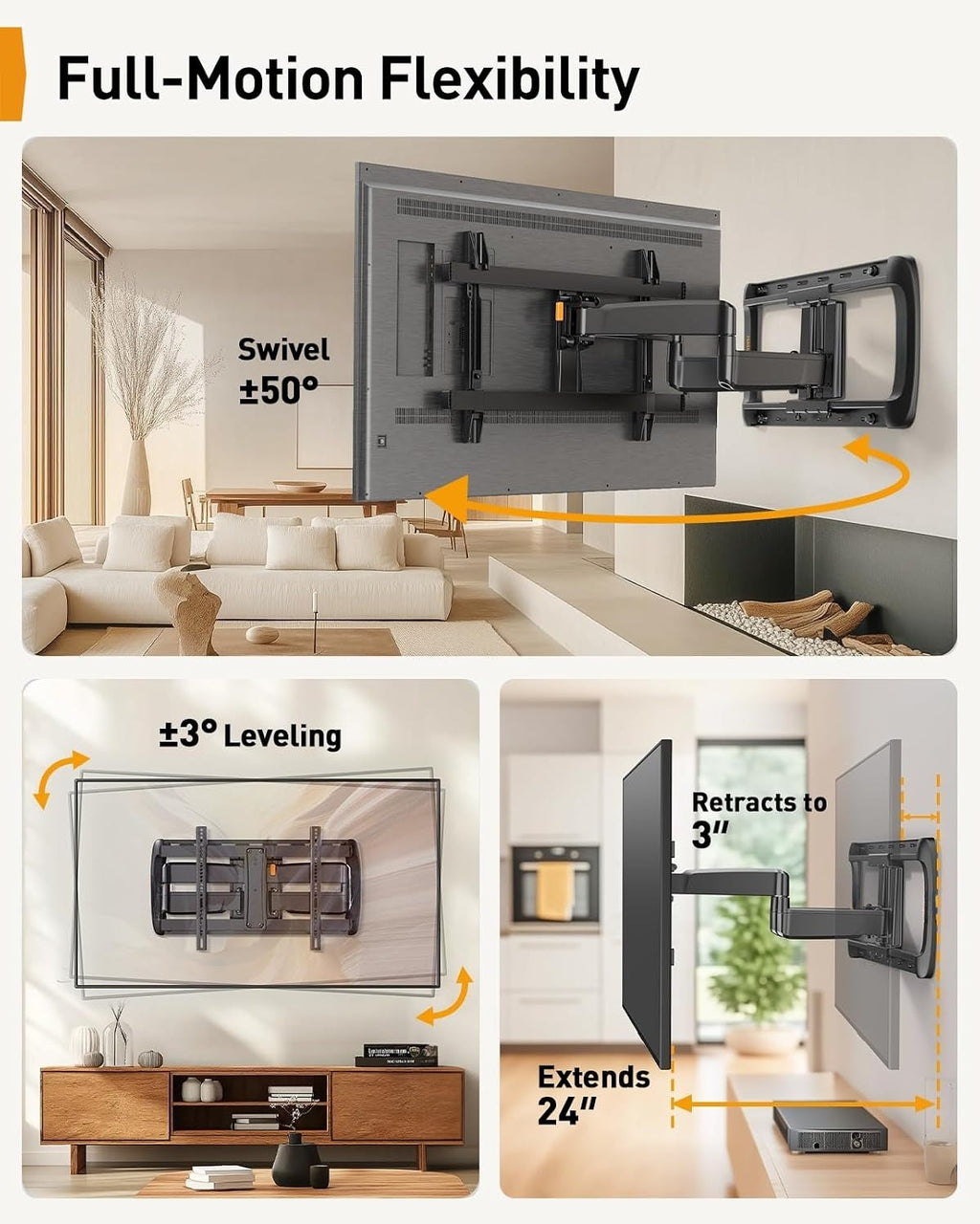 Sliding Full‑Motion TV Wall Mount