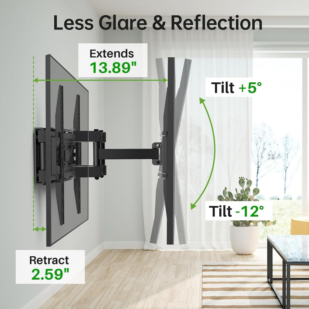 Dual‑Arm Full‑Motion TV Wall Mount
